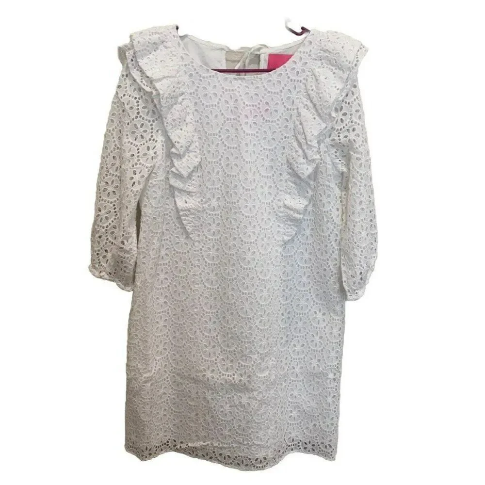 Lilly Pulitzer Dress White Size Large NWT $218 Resort Lace Embroidered Bride - Picture 2 of 11
